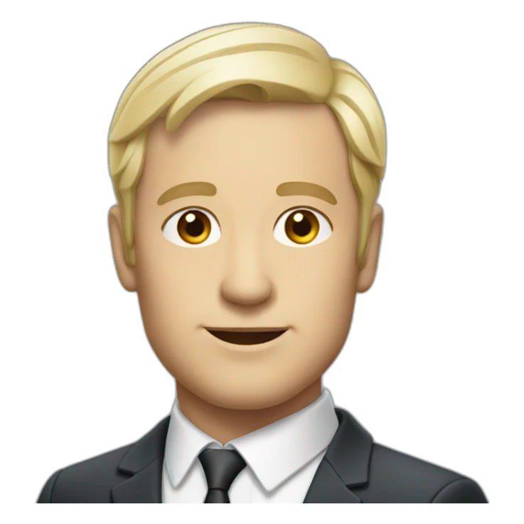 40year white blonde German man with short hair in suit sticker