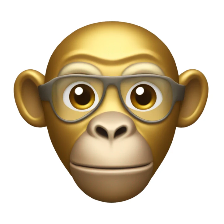 🪙 Create an image of a golden metallic token. In the center, there is a monkey 🐒 wearing a mask 😷 because it is sick." sticker