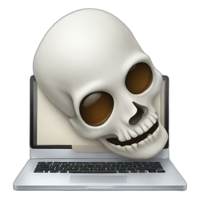 Dead with laptop sticker