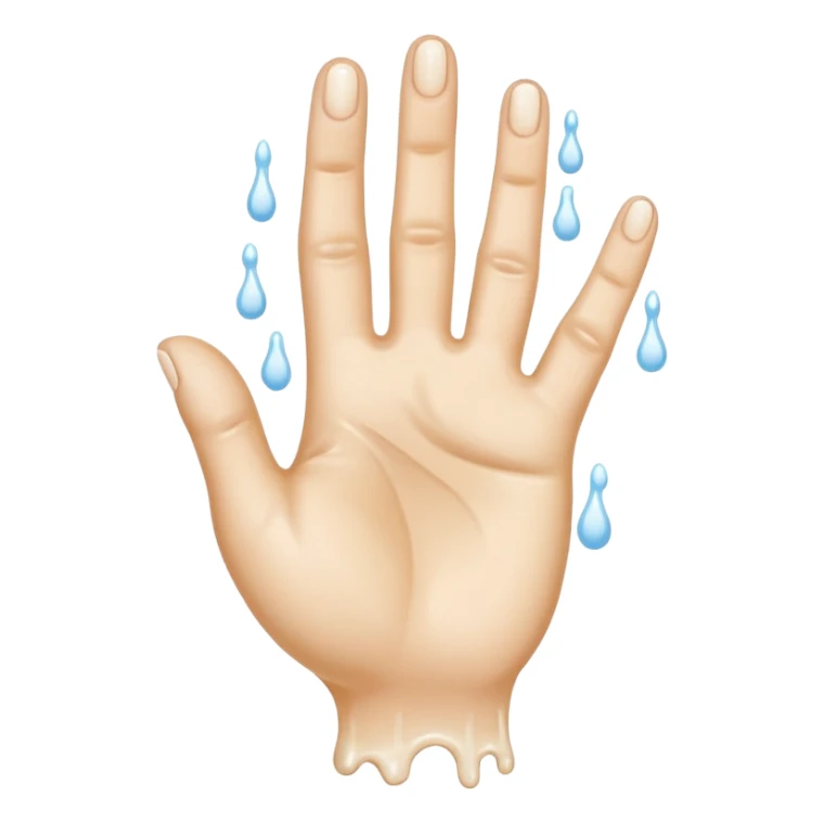 milk dripping directly off palm of hand with 5 fingers sticker