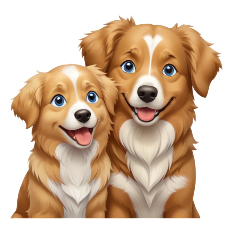 Australian Shepard and golden retriever friends sticker