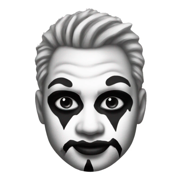 Guy with black and white juggalo clown makeup sticker