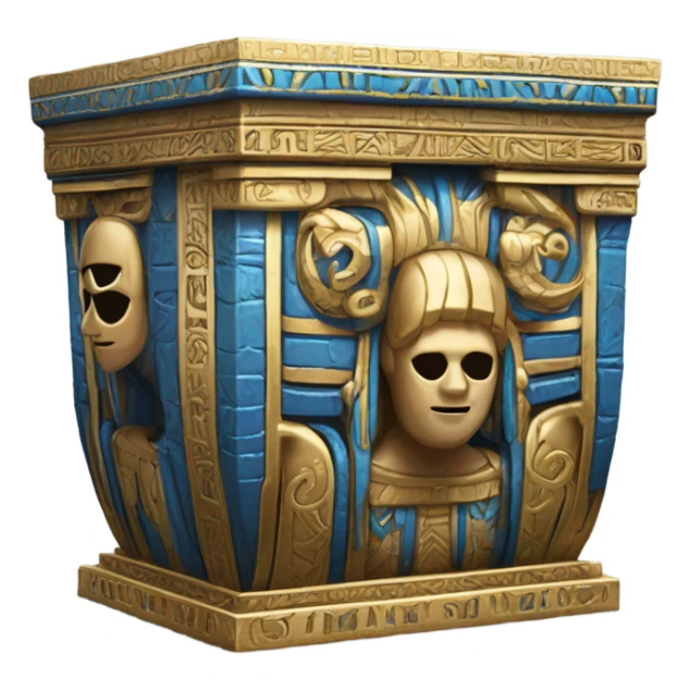 gold blue white black sarcophagus, full body  sticker