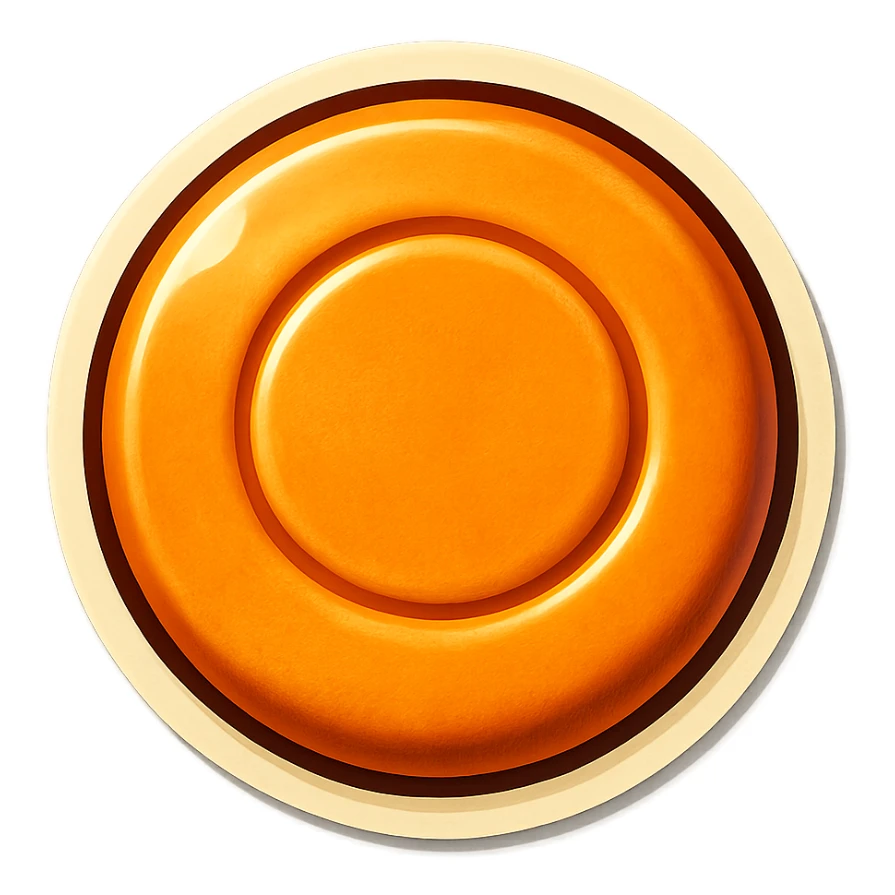 dalgona candy with circle shape, inspired by Squid Game, retro stickers style sticker