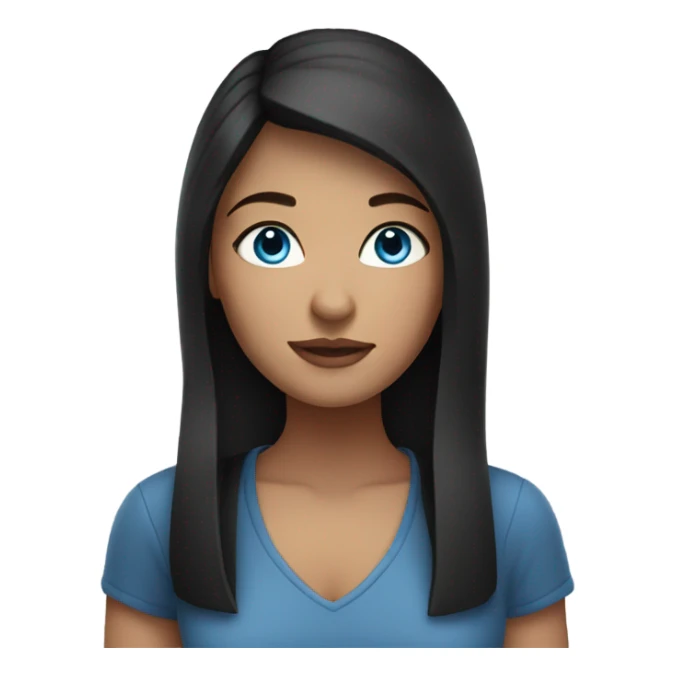 normal clothes Karina dark hair blue eyes sticker