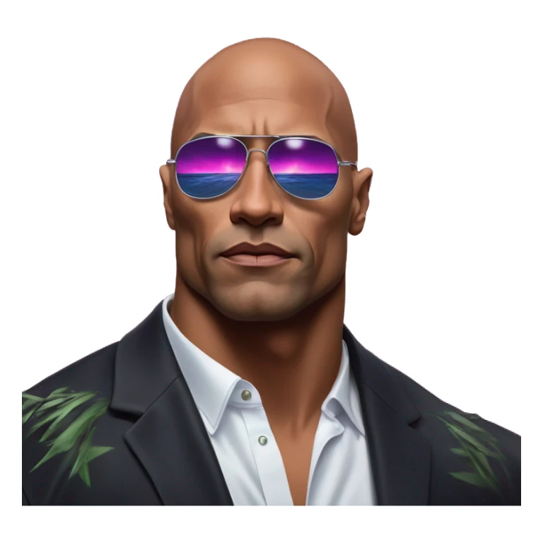 Synthwave The Rock in Creeper style, oil paint, epic eyes, intricate lips, exquisite pose, beautiful, desirable, logical, Midsommar  sticker