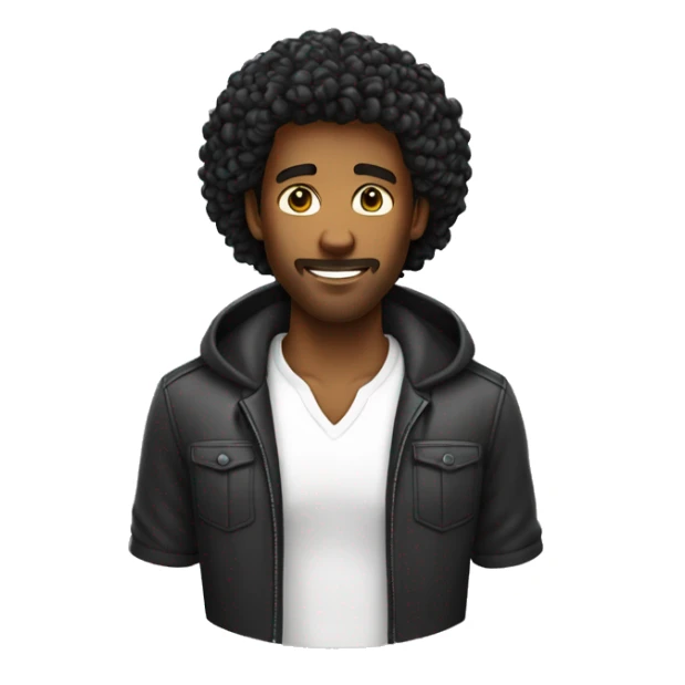 homem de cabelo cacheado grande preto sticker