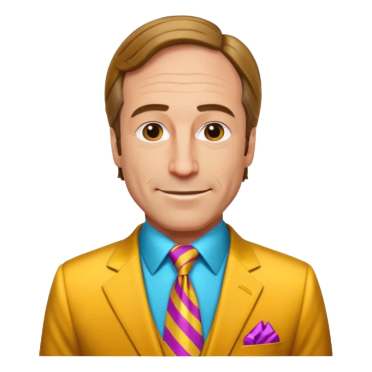 Design Saul Goodman in a flashy suit with colorful tie & confident smile. sticker