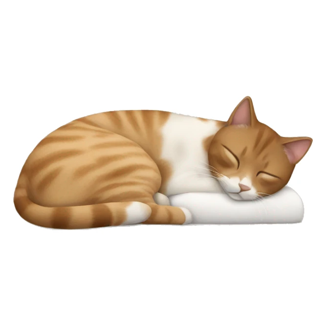 Beige cat sleeping with white girl with brown hair sticker