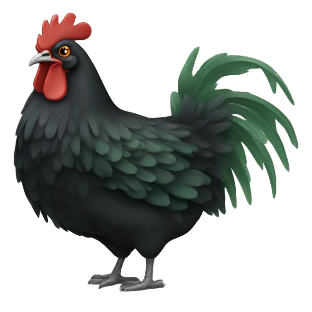 One black chicken with green mold sticker