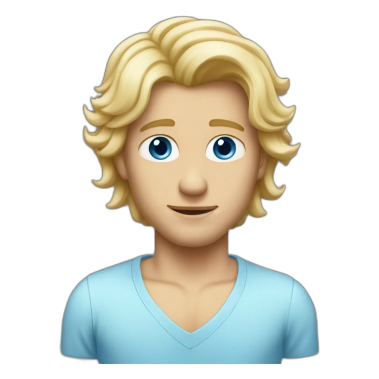 Homme cheveux long blond au yeux bleu sticker
