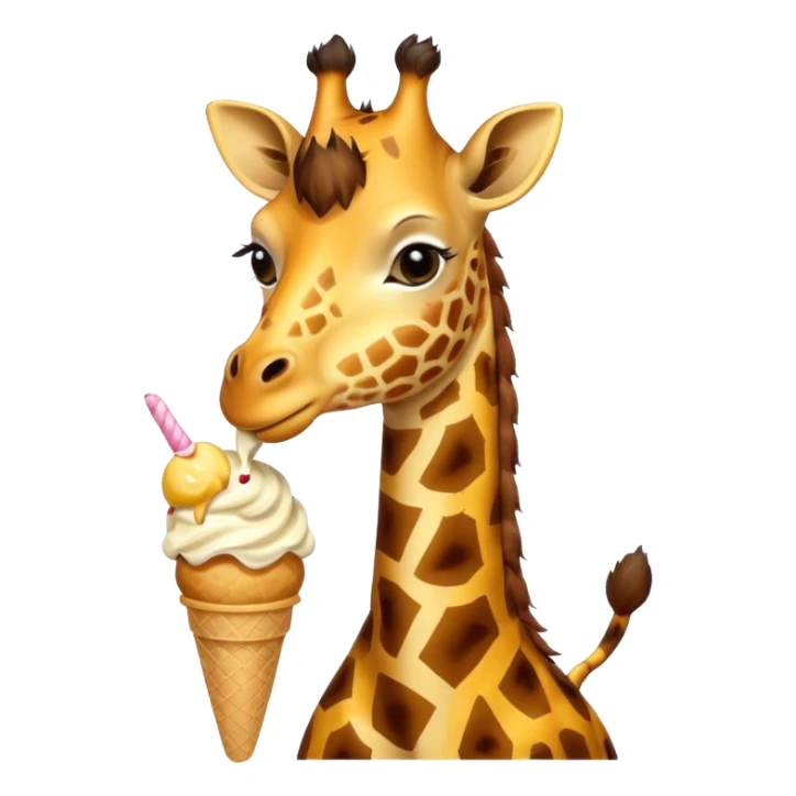 dondurma yiyen zürafa sticker