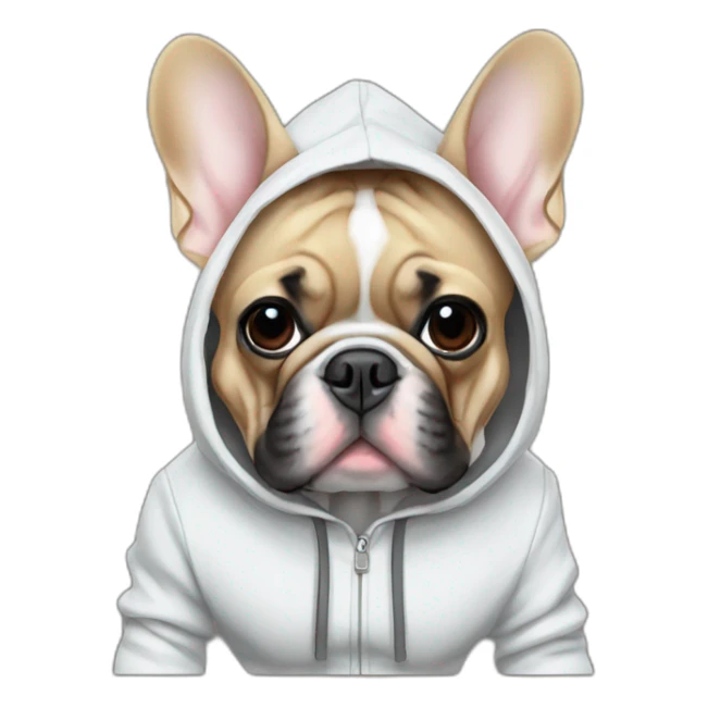 French bulldog in hoodie sticker