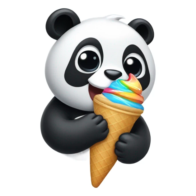 Panda eating ice cream sticker