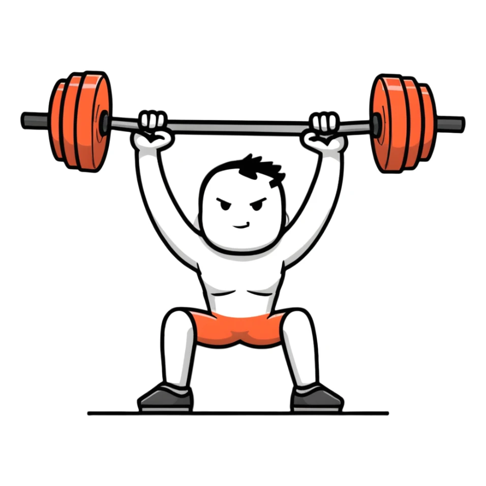 Person exercising with weights at the gym sticker