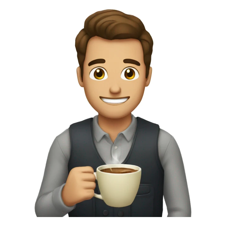 Hombre tomando una taza de café  sticker