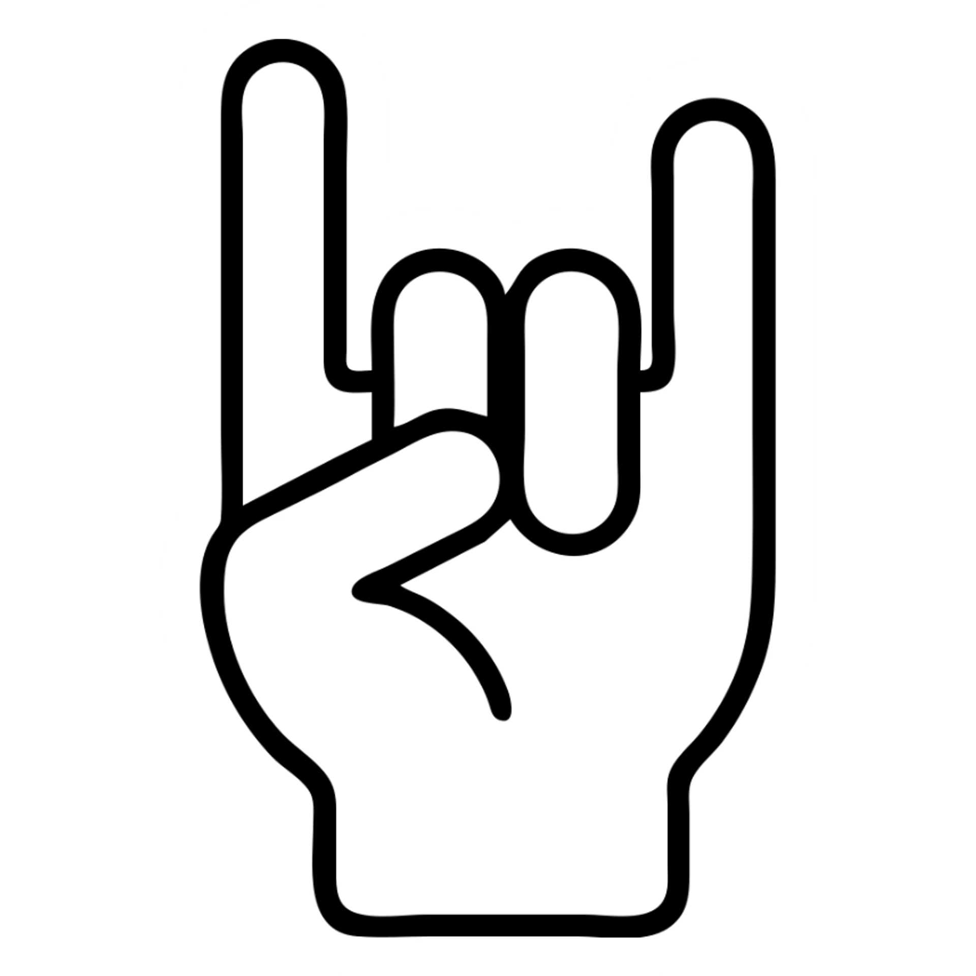 Spider-Man's hand making the rock symbol, outlined icon sticker