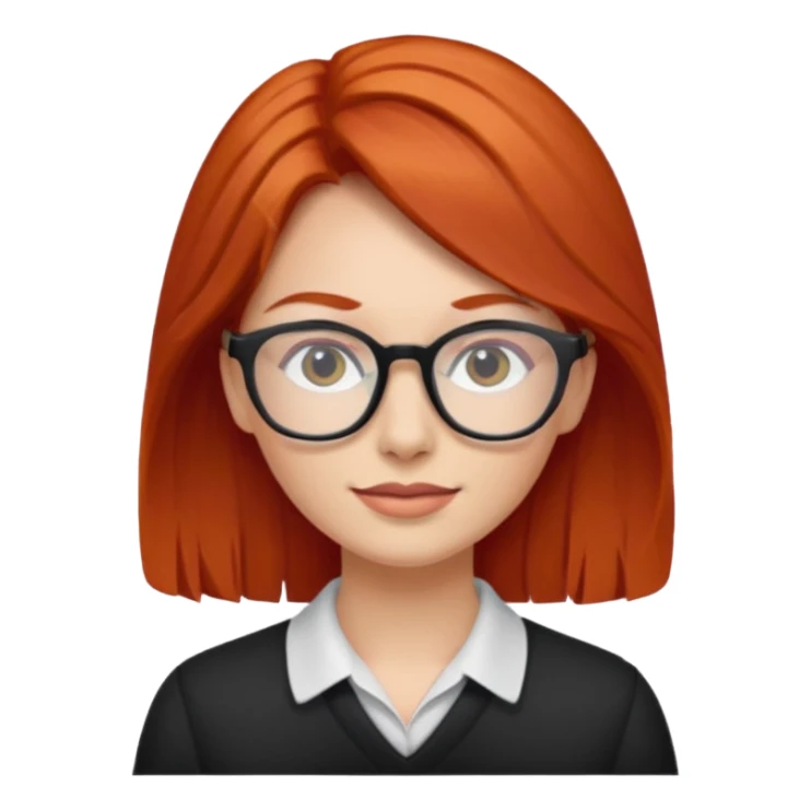 red-haired woman wearing glasses sticker