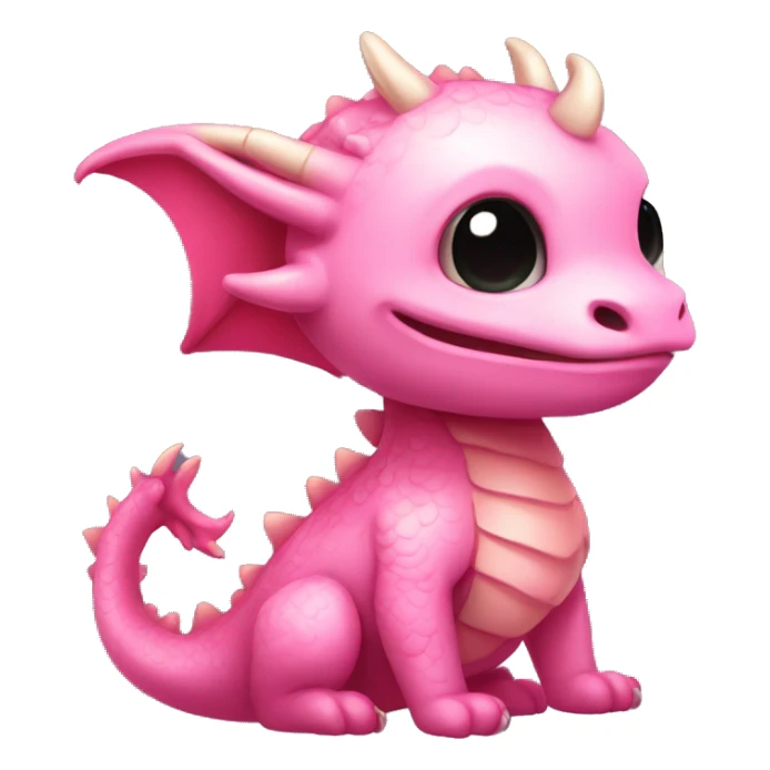 cute chibi ascolotl looks like a Chinese pink dragon sticker
