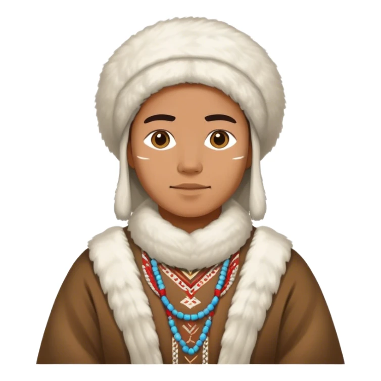 greenland citizen traditional outfit standing full scale sticker