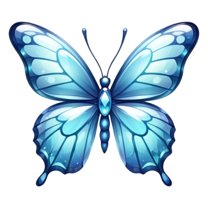 Shiny sparkly transparent glass-crystal-butterfly sticker