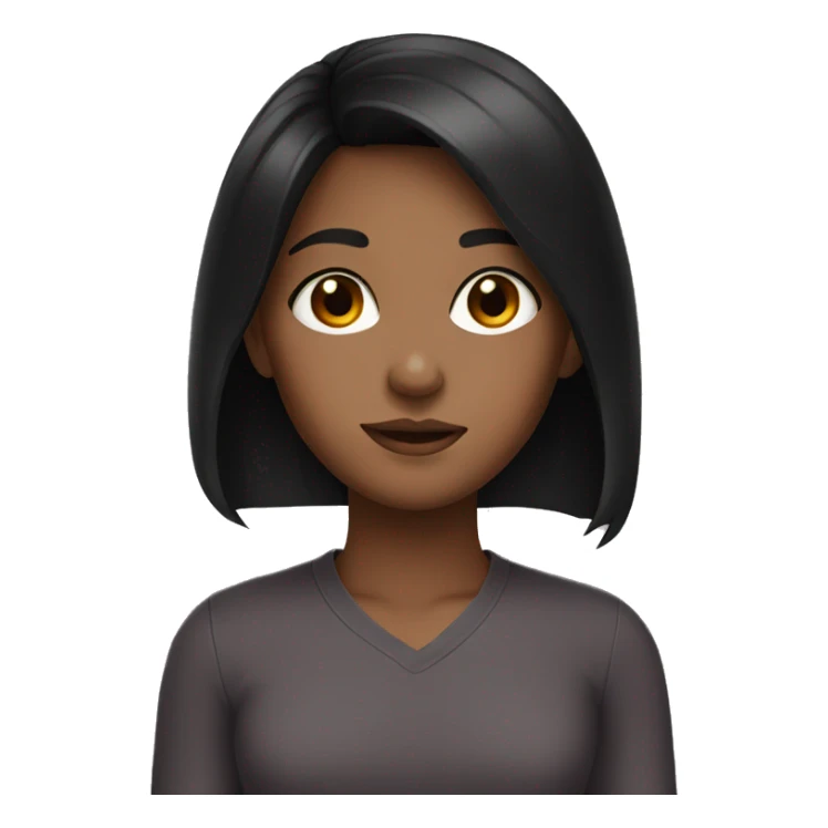 a black haired girl with hazel eyes sticker