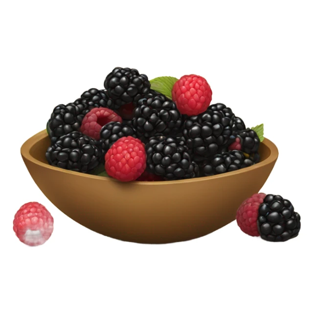Square bowl of blackberries and raspberries  sticker
