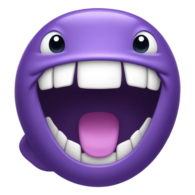 purple whale front with open mouth sticker