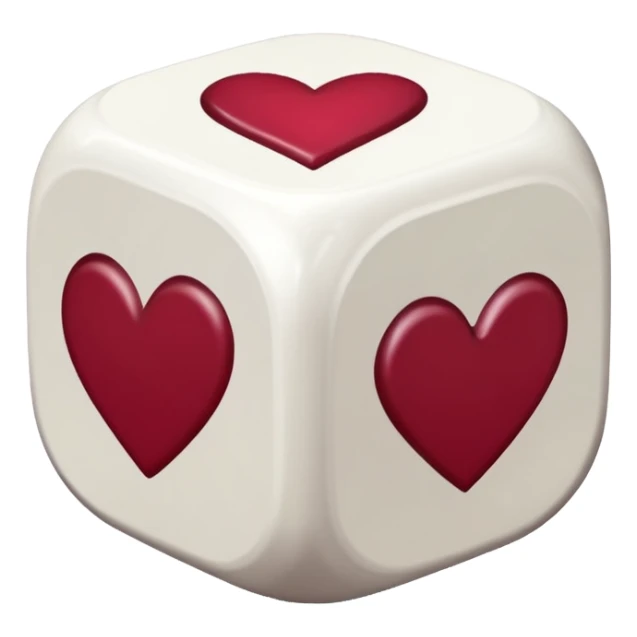 two dices in with burgundy red heart details sticker