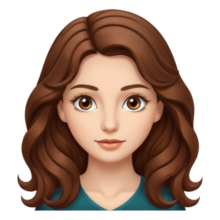 Woman with wavy brown hair, long and beautiful eyelashes sticker