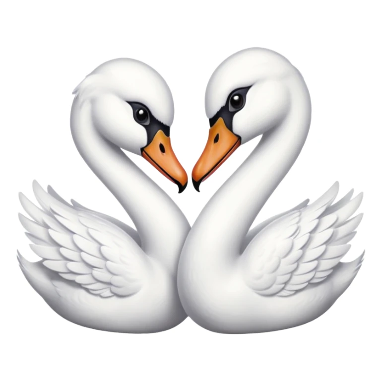 Real Two swan kissing emoji sticker
