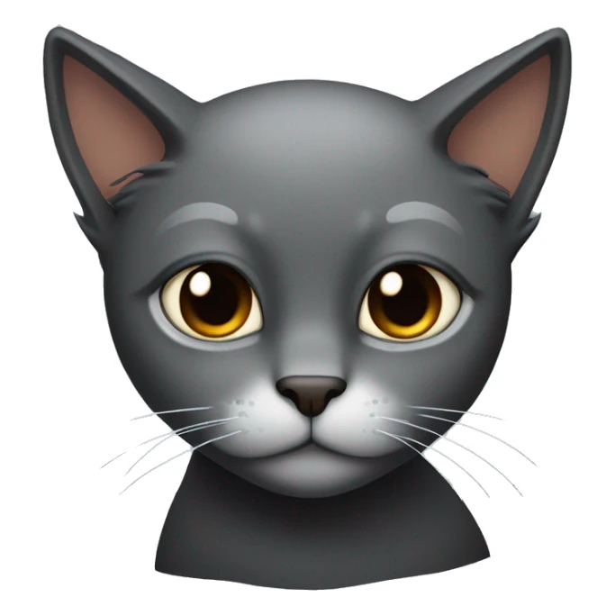 black cat with brown eyes and a broken tail sticker