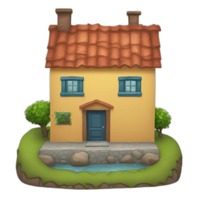 Una calle de tierra yendo hacia una casa sticker