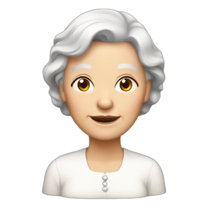 old white lady with brown hair sticker