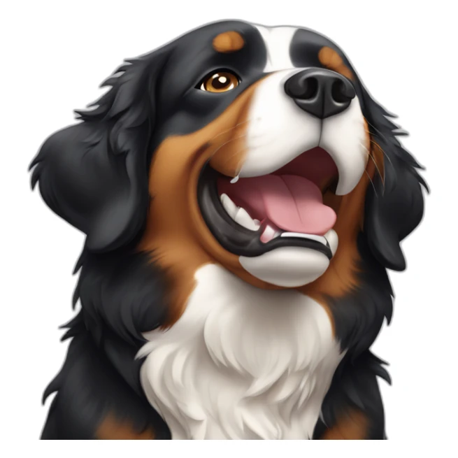 Bernese mountain dog dabbing across face sticker