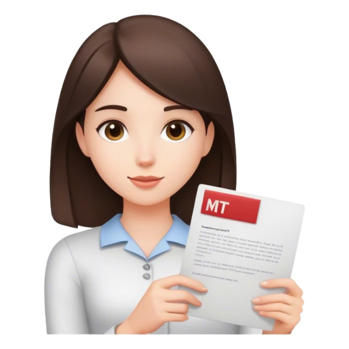 A brunette girl graduates with an MIT acceptance letter. sticker