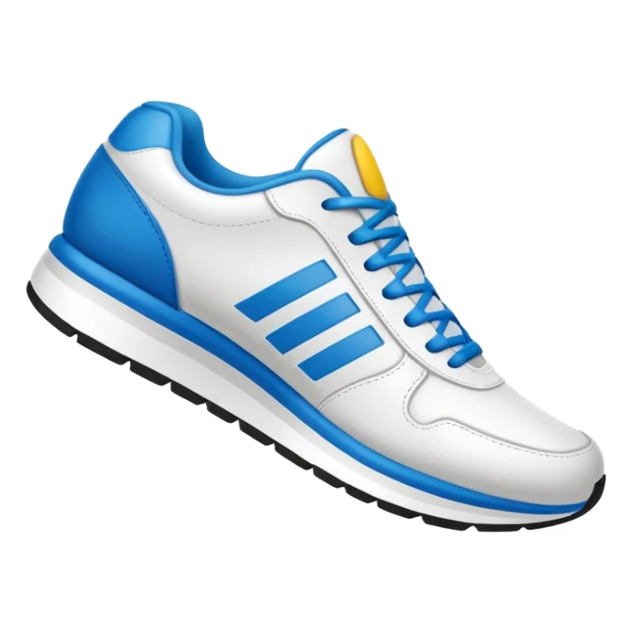 A running shoe or stylized sneaker, symbolizing activity, sport and movement. Minimalist emoji style. sticker