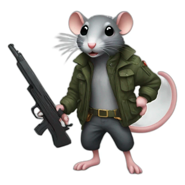 rat with a gun sticker