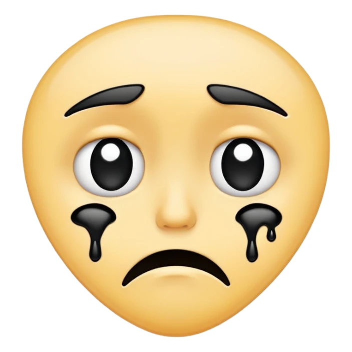 Heart broken black hearts sad face sticker