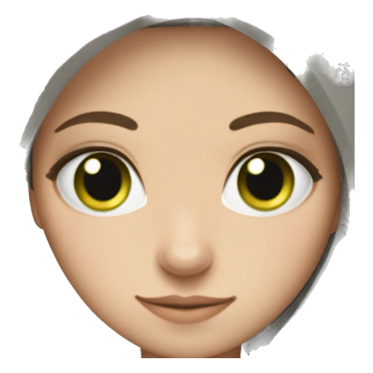 Slavic brunette girl green eyes with grey cat in her arms  sticker