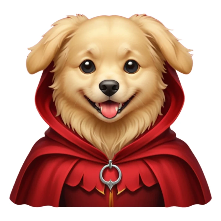 Goldern Vampire Dog in red collar cloak sticker