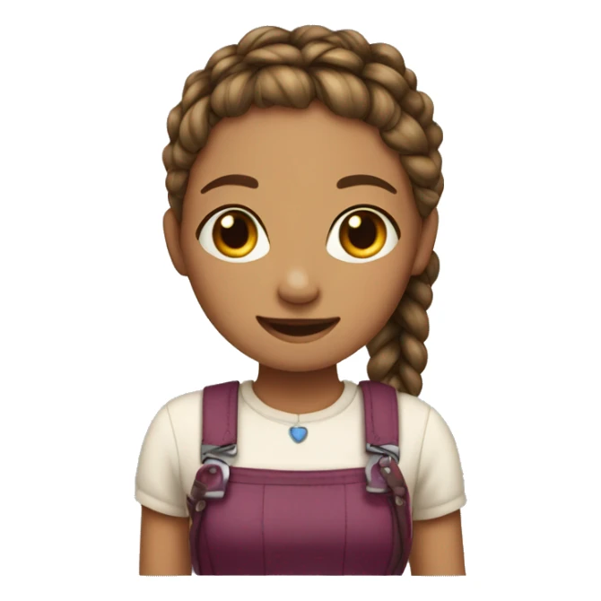 A Carmel skinned girl with braids and braces sticker