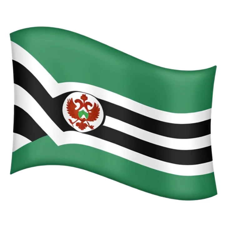 Make the flag of the Ural Republic, white, green, black sticker