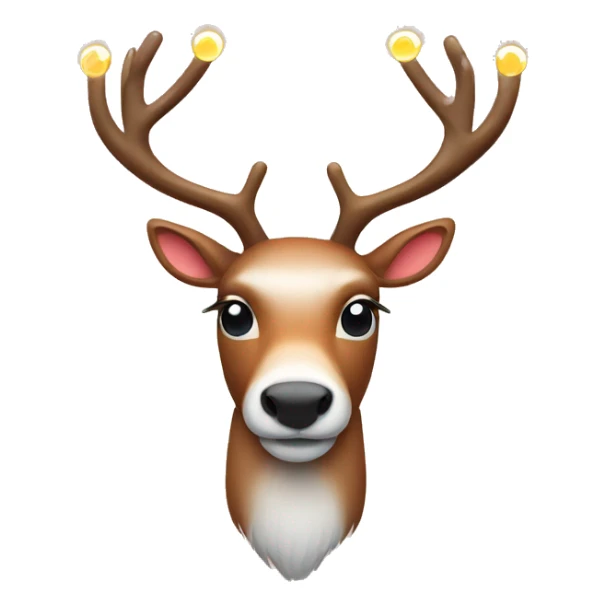 Reindeer with lights on the antlers sticker