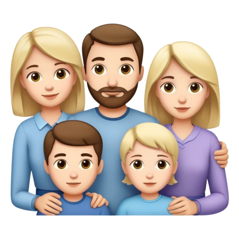 family with mother, father, brother and sister sticker