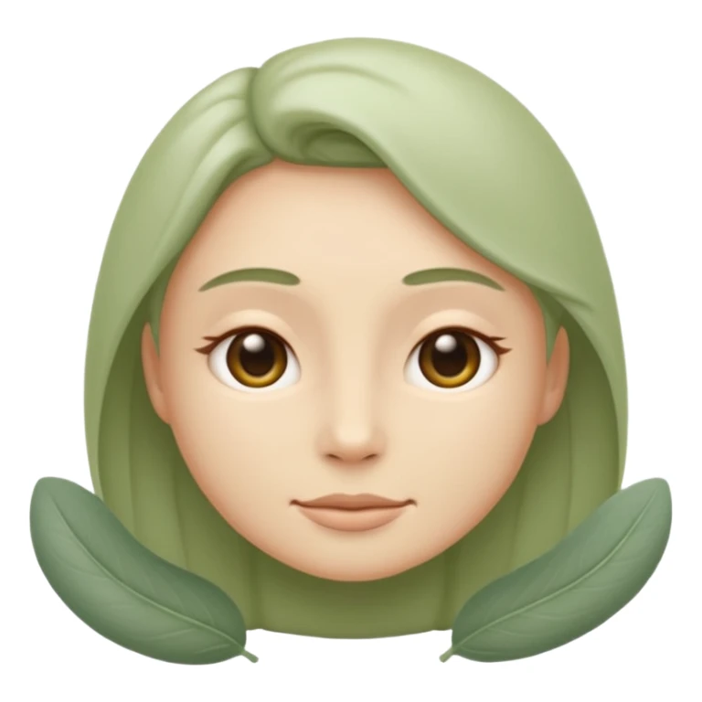 Minimal wellness emoji representing tighter skin and firmness,
subtle lifting effect, smooth contours, calm and natural,
no beauty or cosmetic symbols, soft sage green color palette sticker