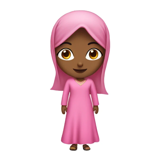 Muslim girl in a pink dress sticker