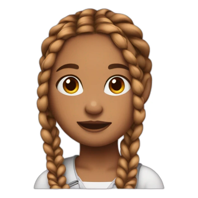 cute spicy girl with braids sticker