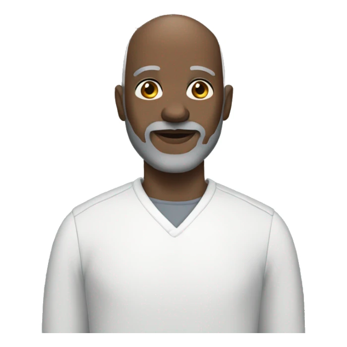 black bald man grey beard sticker