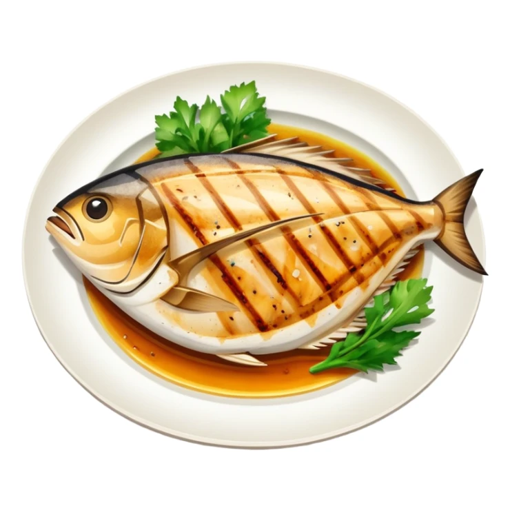 Plate of grilled yellowtail collar sticker